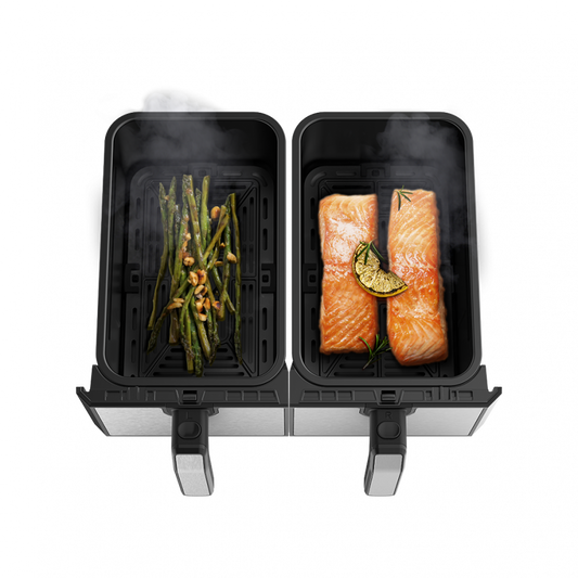 4L+4L dual basket air fryer with touch control